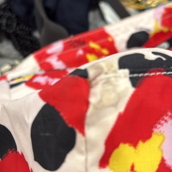 Red and Black Floral Tote with Sturdy Handles - Picture 10 of 12